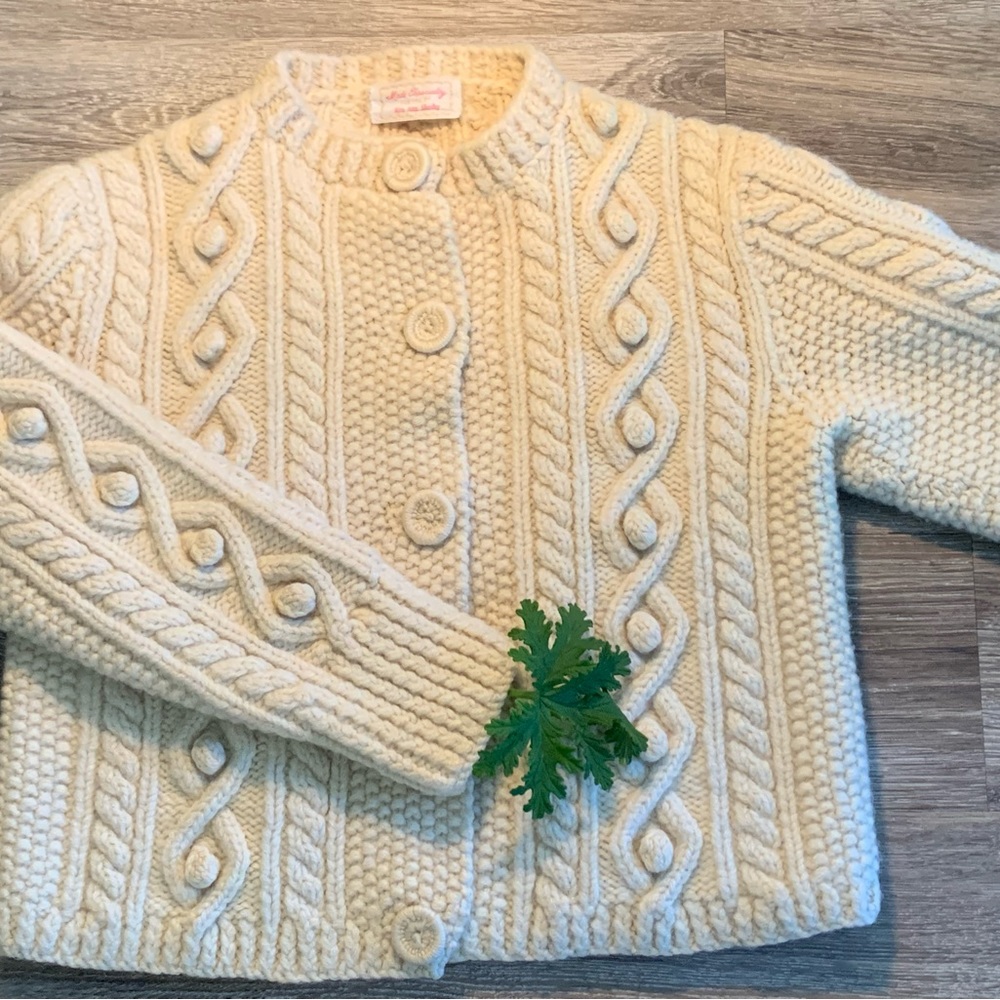 Gorgeous Child’s Hand-Knit Wool Sweater. Every detail is beautifully done.